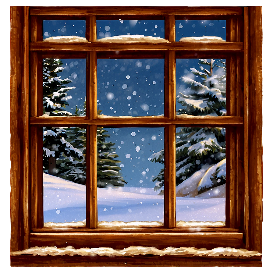 Windows With Snow Scene Png 06112024