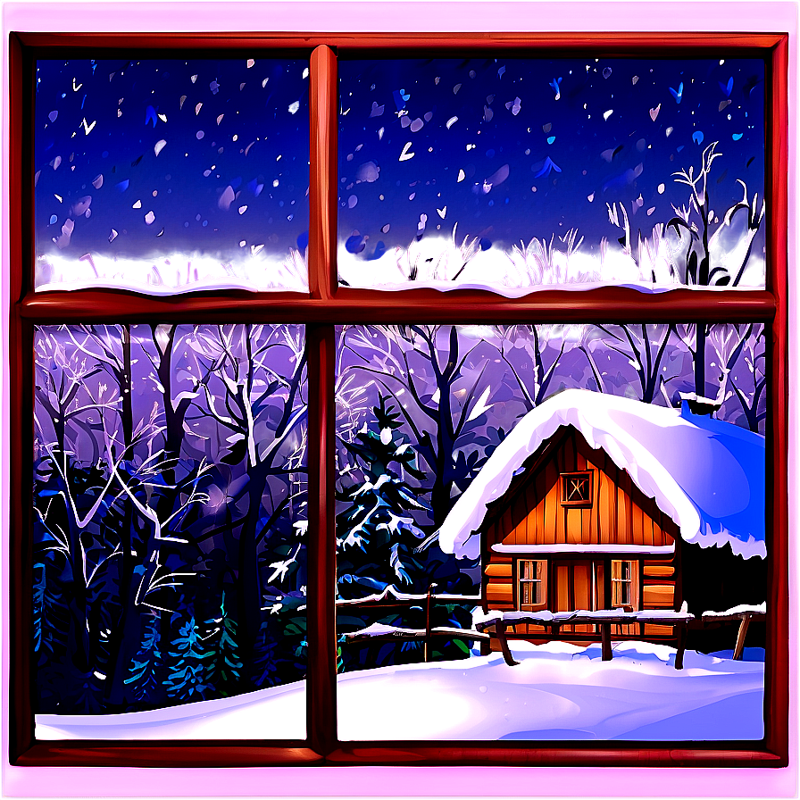 Windows With Snow Scene Png Tms