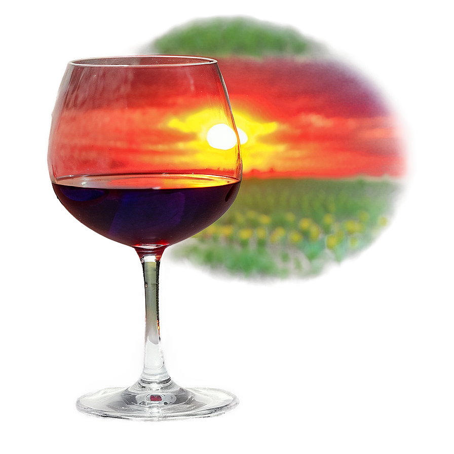 Wine Glass At Sunset Png Mcg15