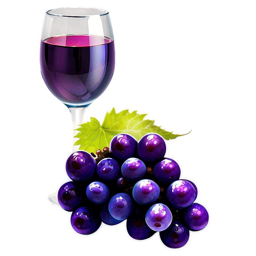 Wine Glass With Grapes Png Evq