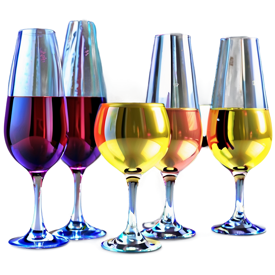 Wine Glasses With Colored Base Png 06212024