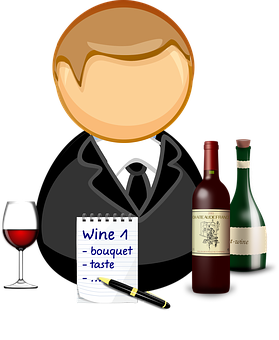 Wine Tasting Expert Cartoon Vector