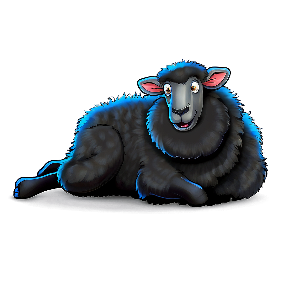 Winking Black Sheep Cartoon Png 95