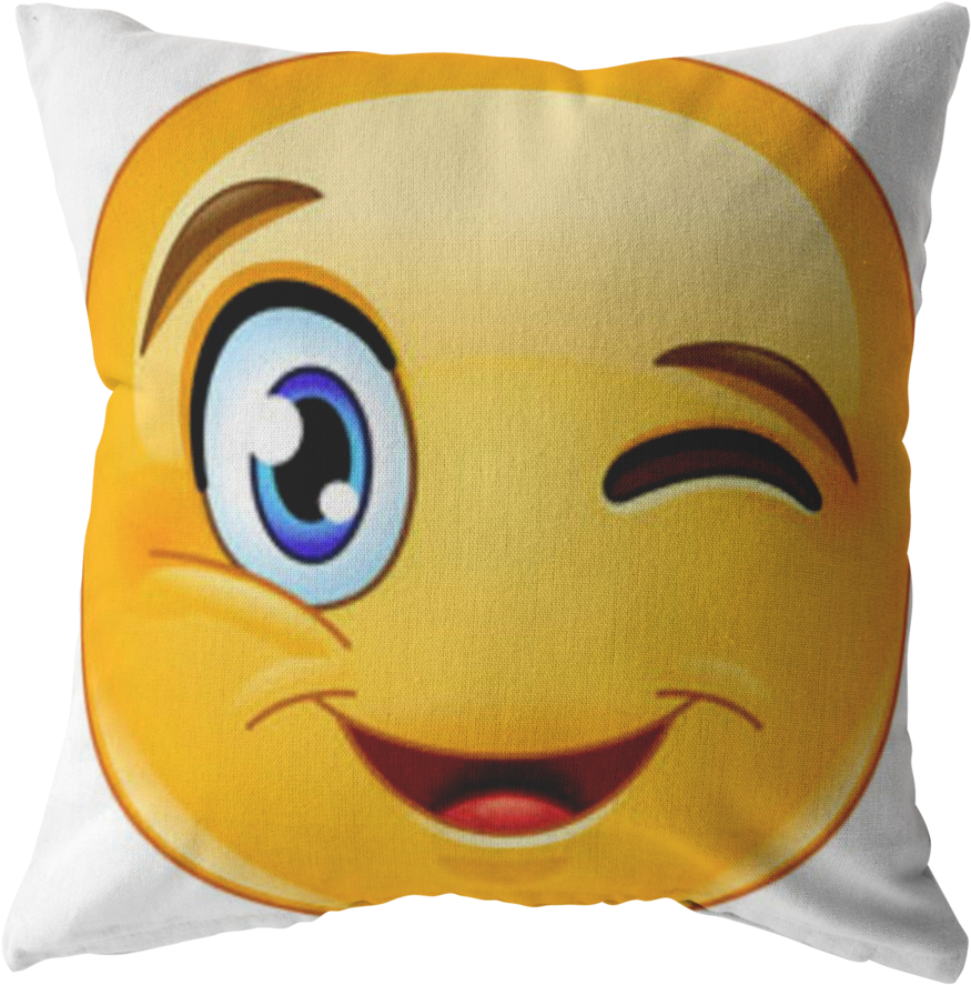 Winking Emoji Cushion Design