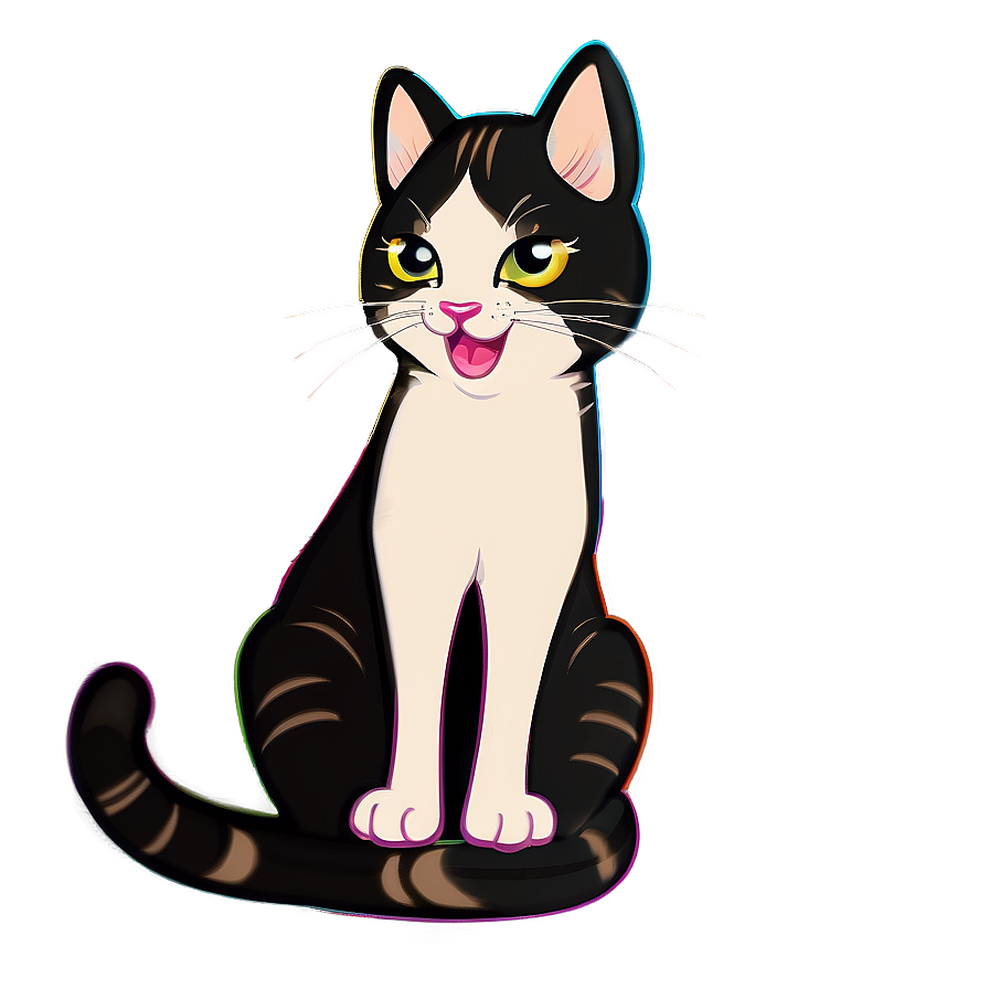 Winking Kawaii Cat Art Png Mxl