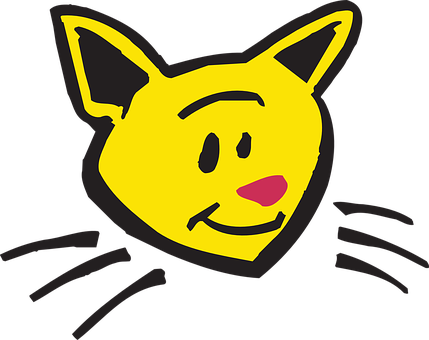 Winking Yellow Cat Cartoon