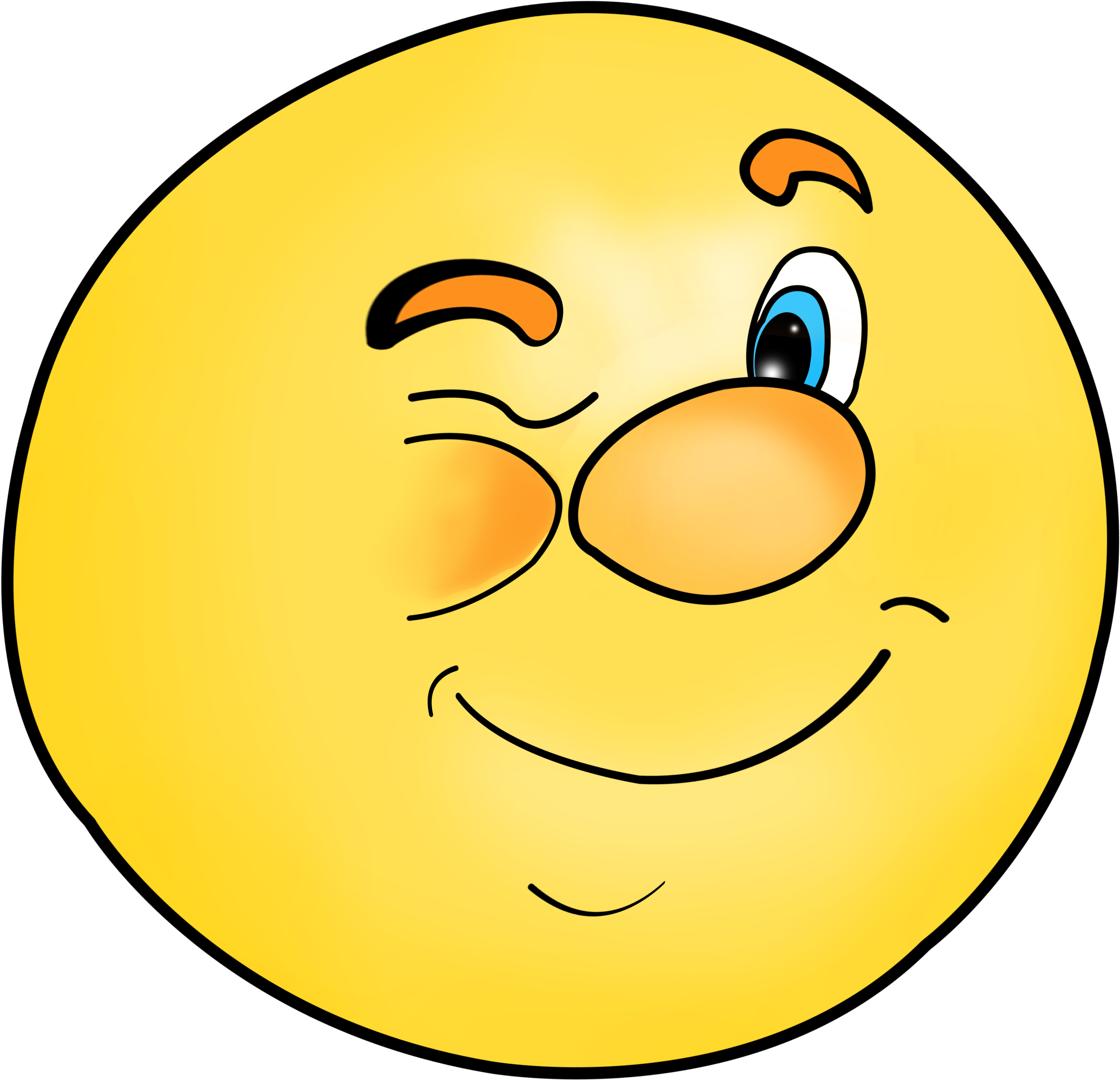 Winking Yellow Smiley Face