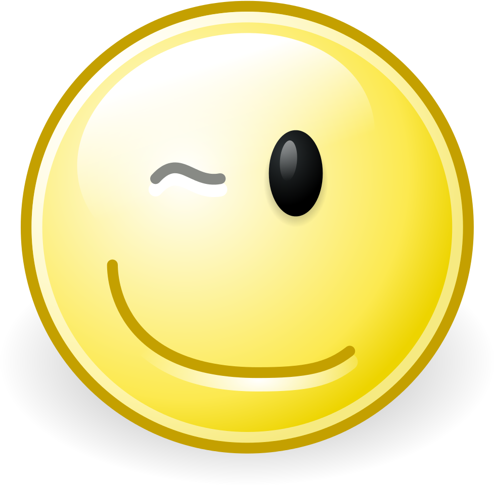 Winking Yellow Smiley Face Emoji