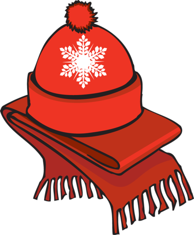 Winter Accessories Red Hat Scarf Clipart