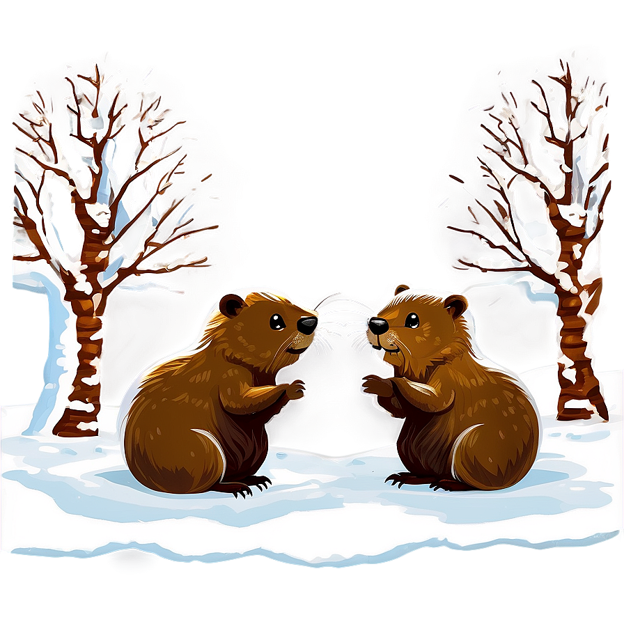 Winter Beaver Scene Png 05242024