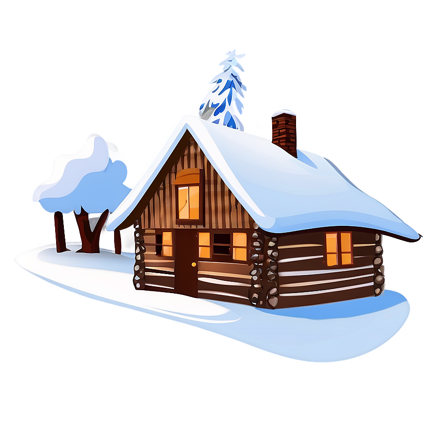 Winter Cabin Scene Png Qku