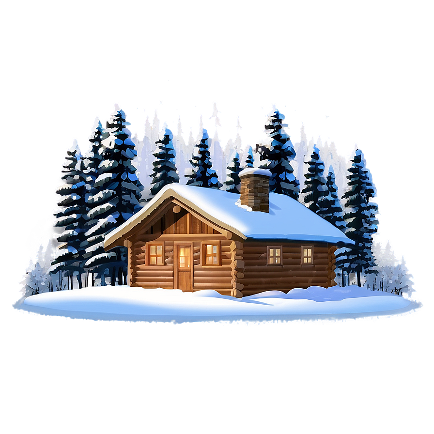 Winter Cabin Scene Png Xuu