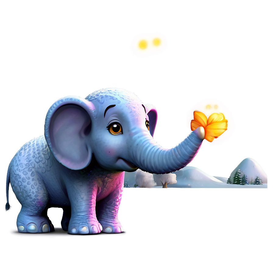 Winter Cartoon Elephant Png 15