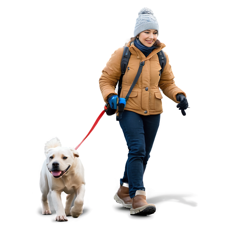 Winter Dog Walking Png 06252024