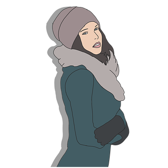 Winter Fashion Cartoon Woman Illustration