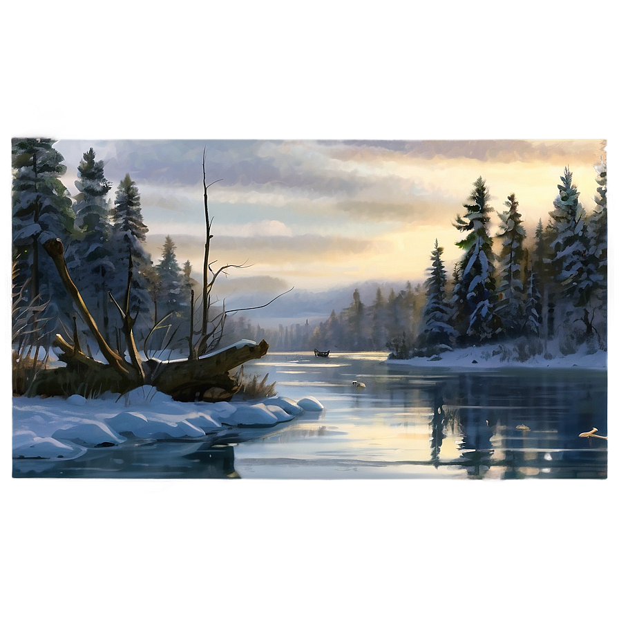 Winter Fishing Scene Png 05212024