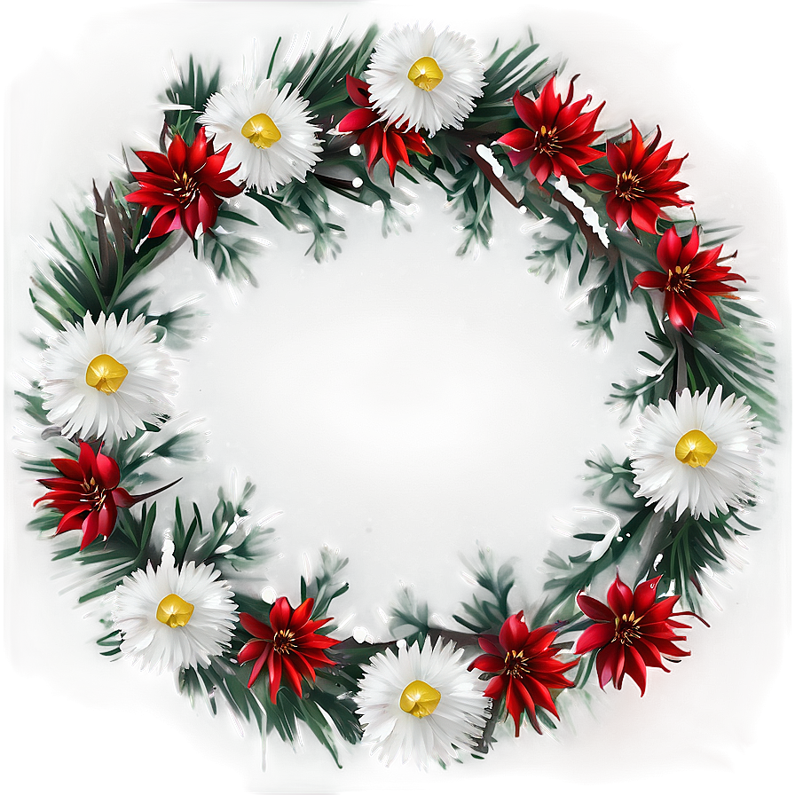 Winter Flower Circle Png 06252024