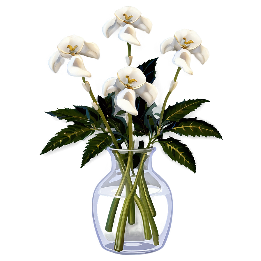 Winter Flowers In Vase Png Cvr