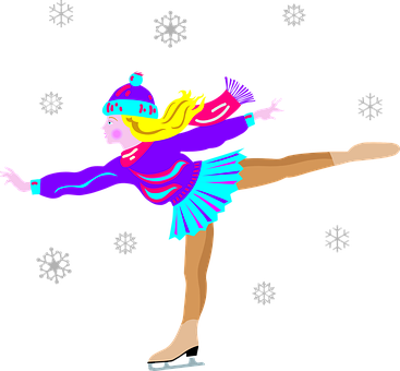 Winter Ice Skating Girl_ Illustration