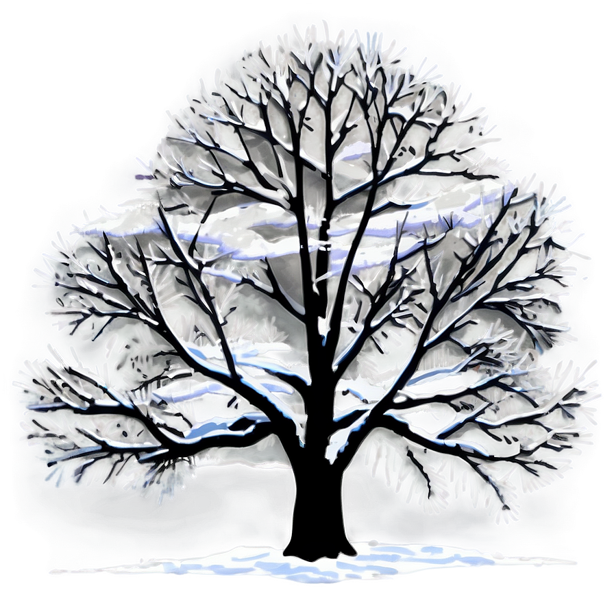 Winter Magnolia Tree Silhouette Png Mfd84