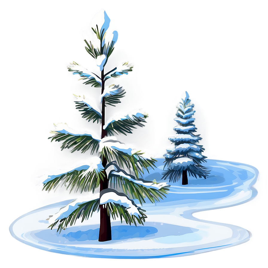 Winter Pine Tree Scene Png 06132024