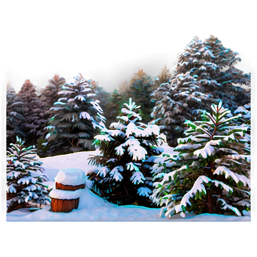 Winter Pine Tree Scene Png 06132024