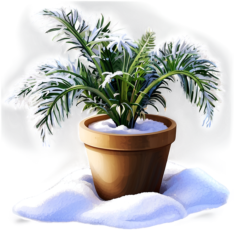 Winter Potted Plants Png 40