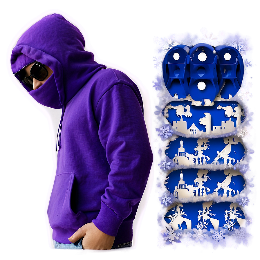 Winter Purple Hoodie Visual Png 33