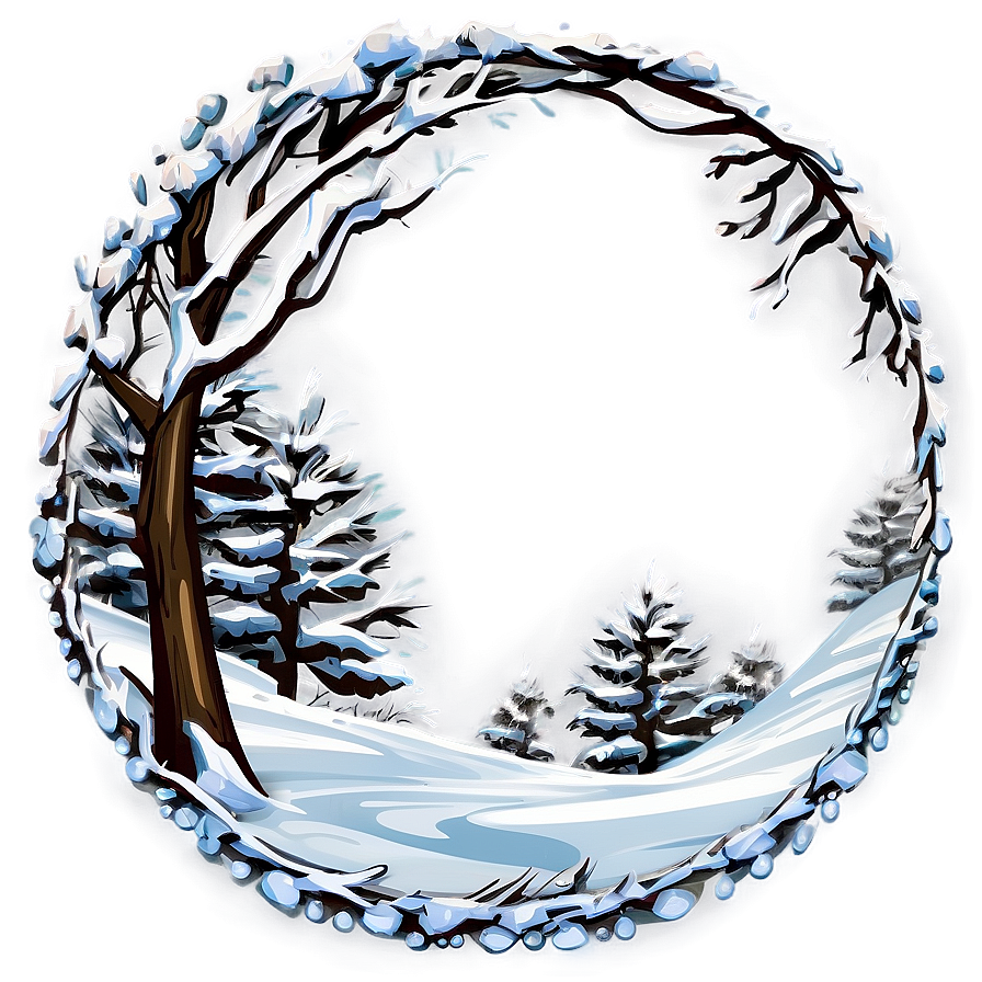 Winter Snow Wreath Png 12