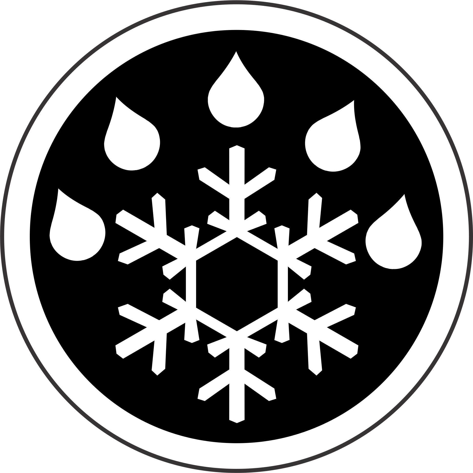 Winter Snowflake Water Drops Symbol