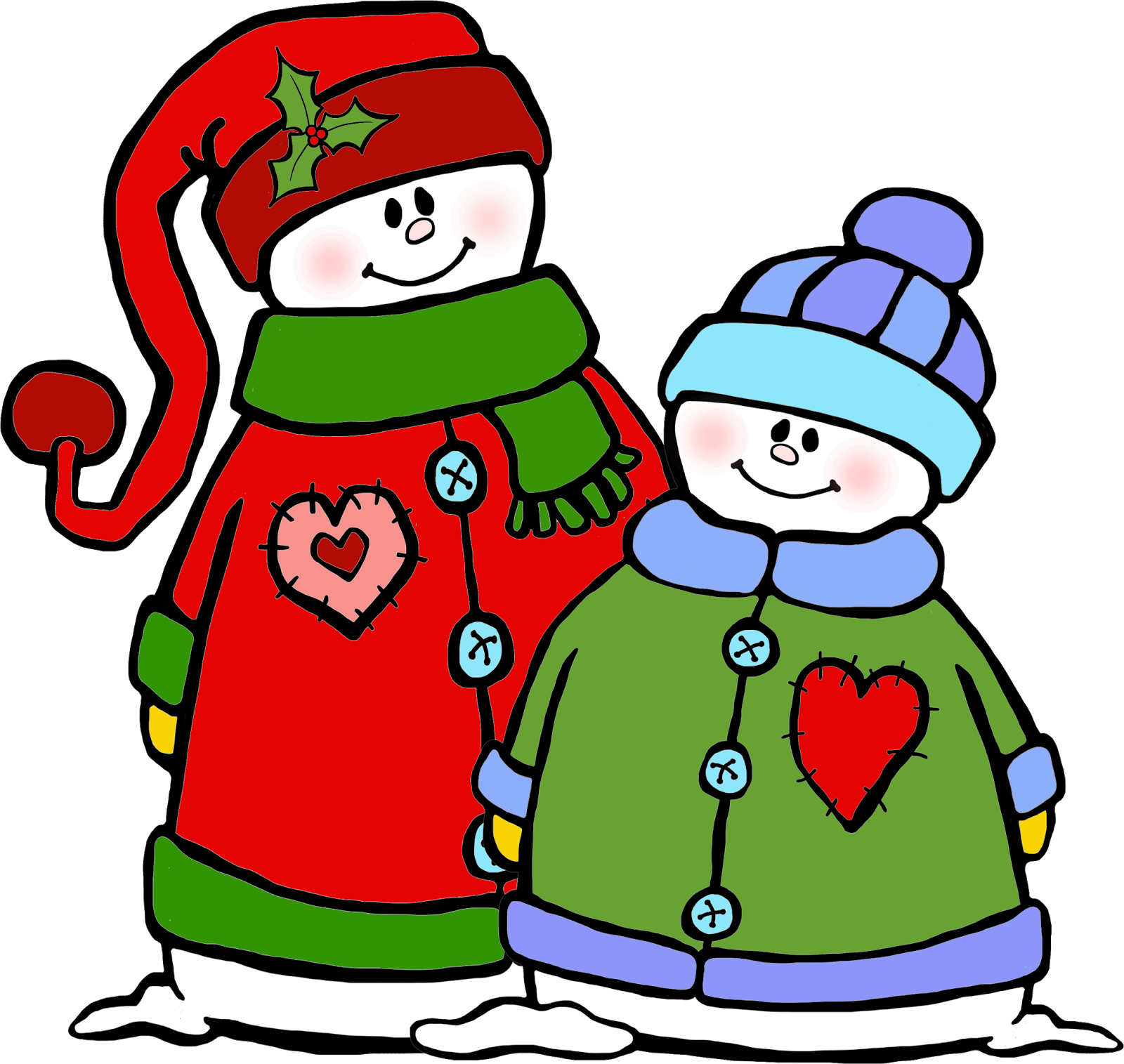 Winter Snowman Friends Cartoon