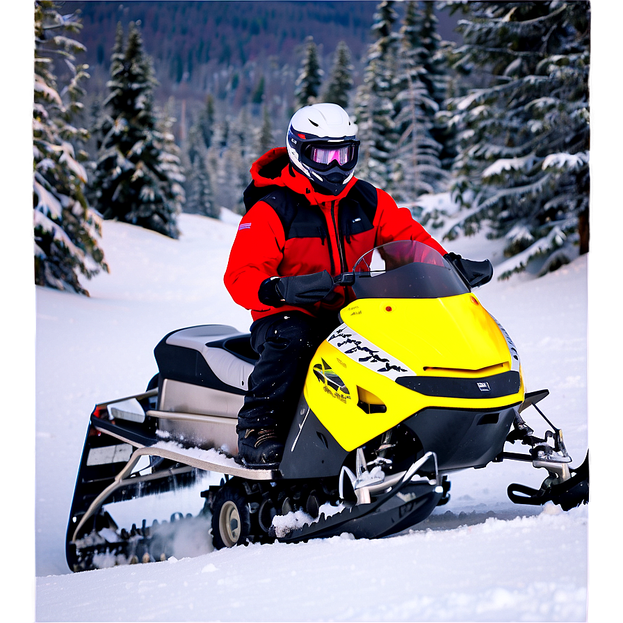 Winter Snowmobile Ride Png 8