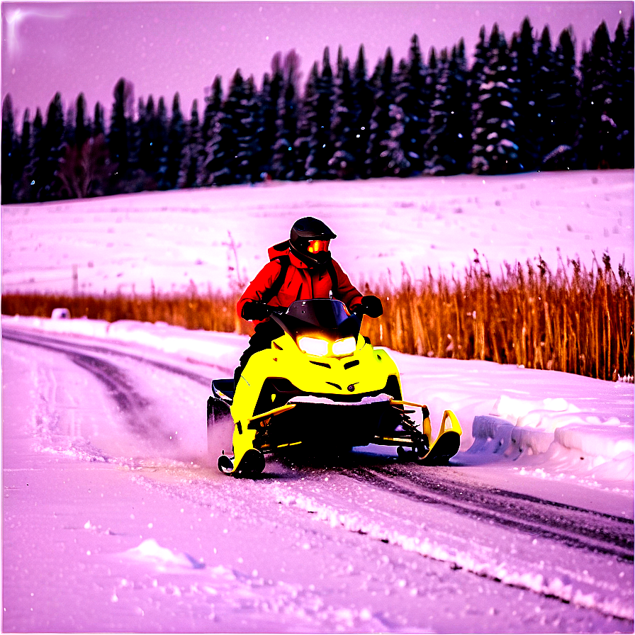 Winter Snowmobile Ride Png Fxi