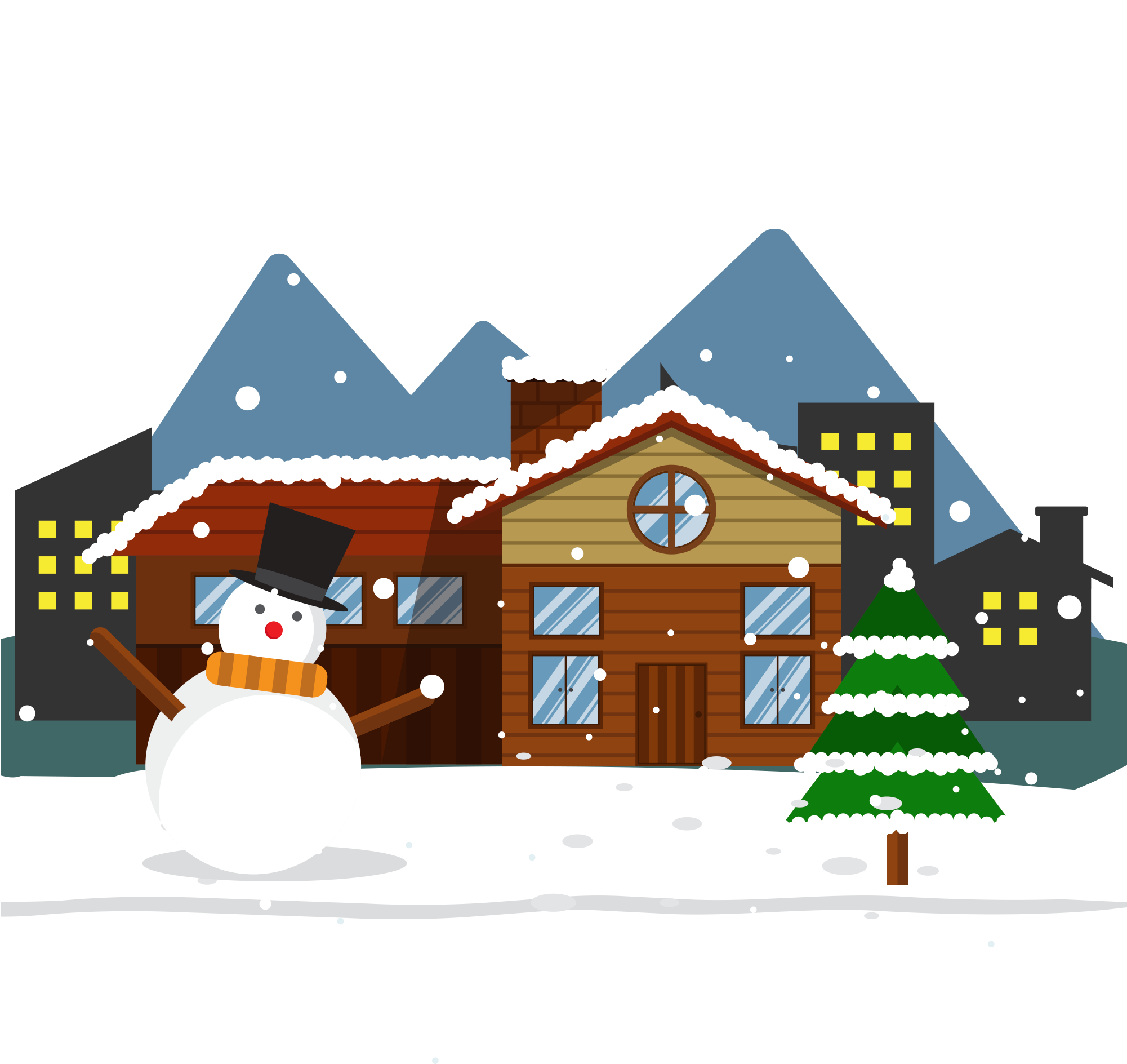 Winter Snowy Scenewith Snowmanand Cabin.jpg