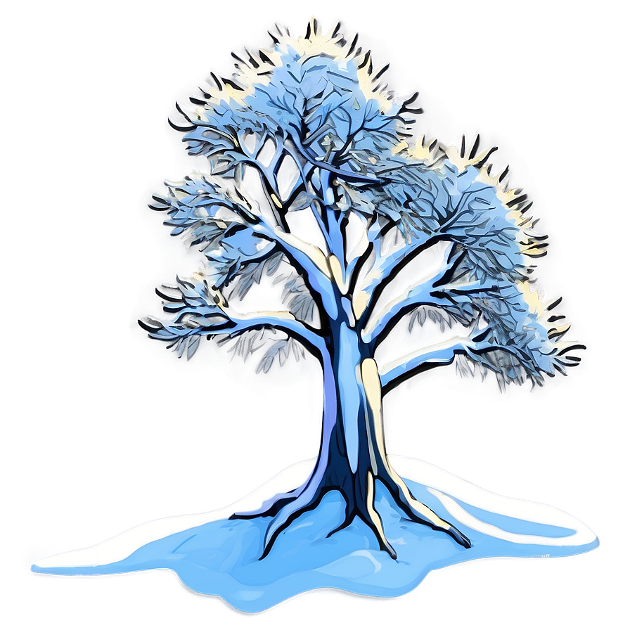 Winter Tree Elevation Scene Png 29