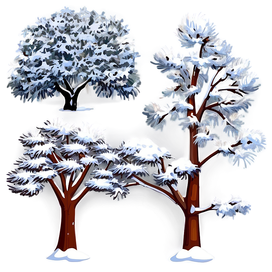 Winter Trees And Holiday Decorations Png 7