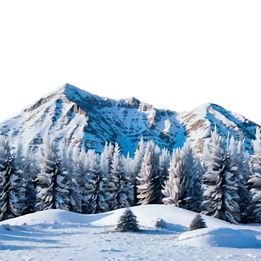 Winter Trees And Mountain Backdrop Png 53