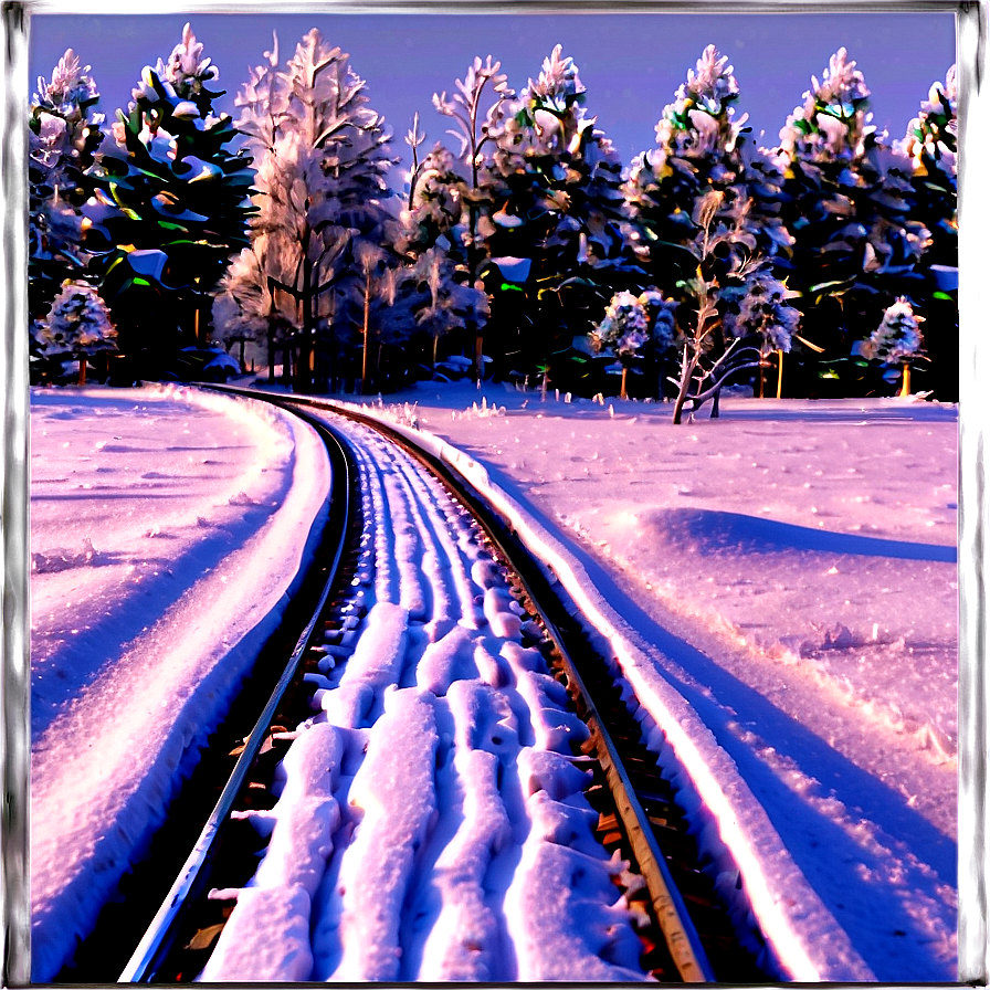 Winter Trees And Sleigh Tracks Png 89