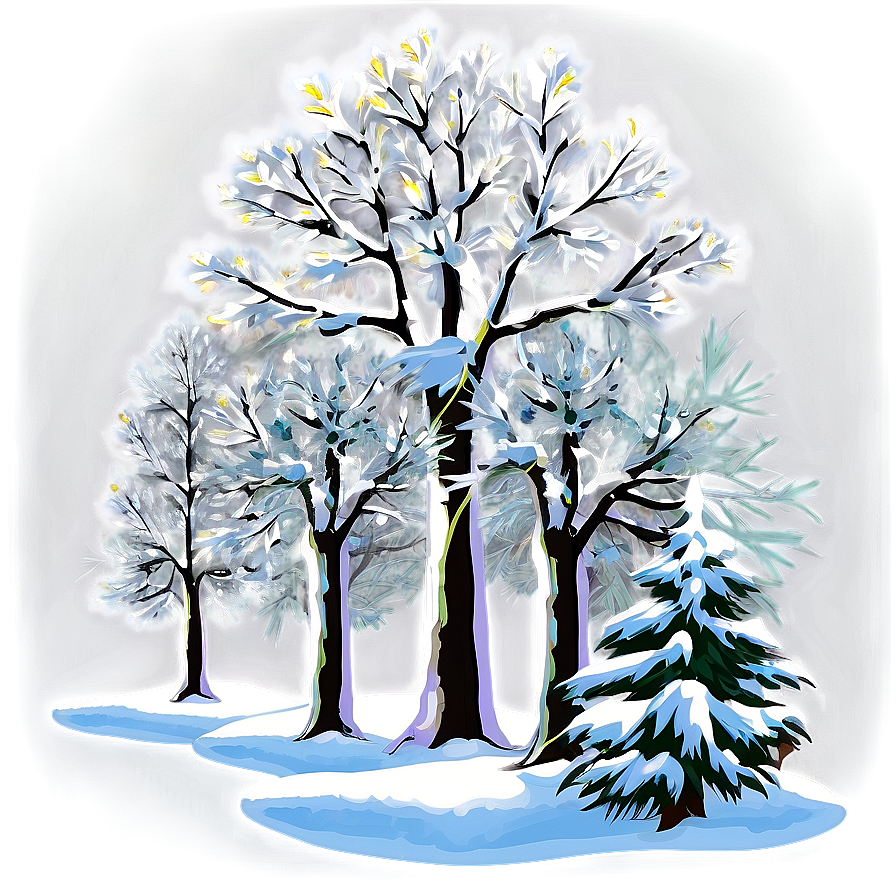 Winter Trees In Snow Png 25