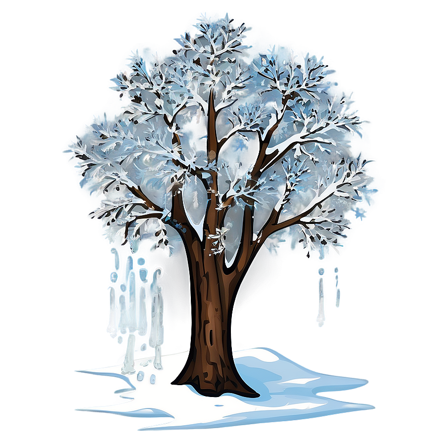 Winter Trees With Ice Crystals Png 06292024