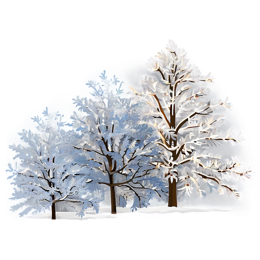 Winter Trees With Ice Crystals Png Rlr