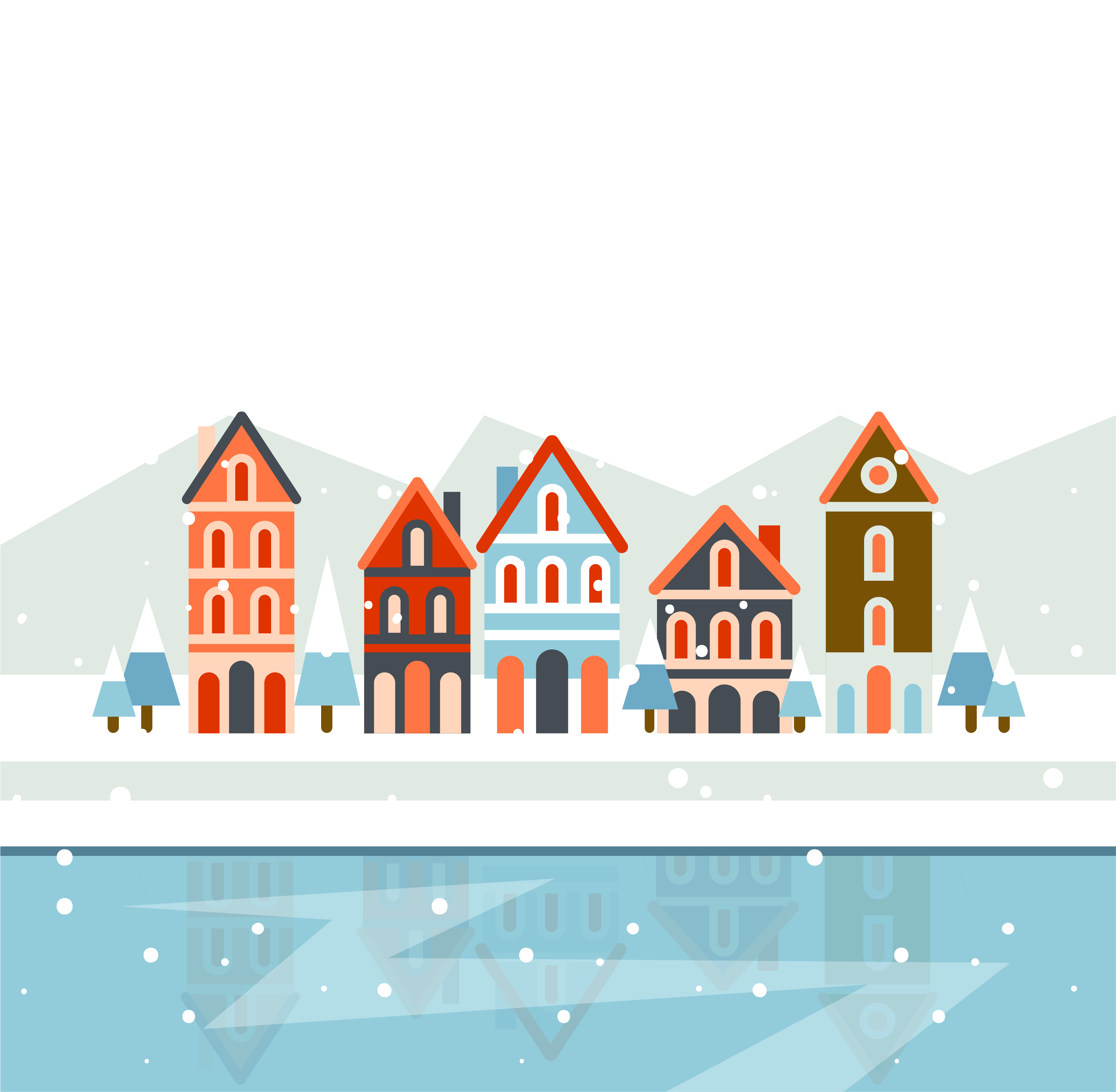 Winter Village Illustration