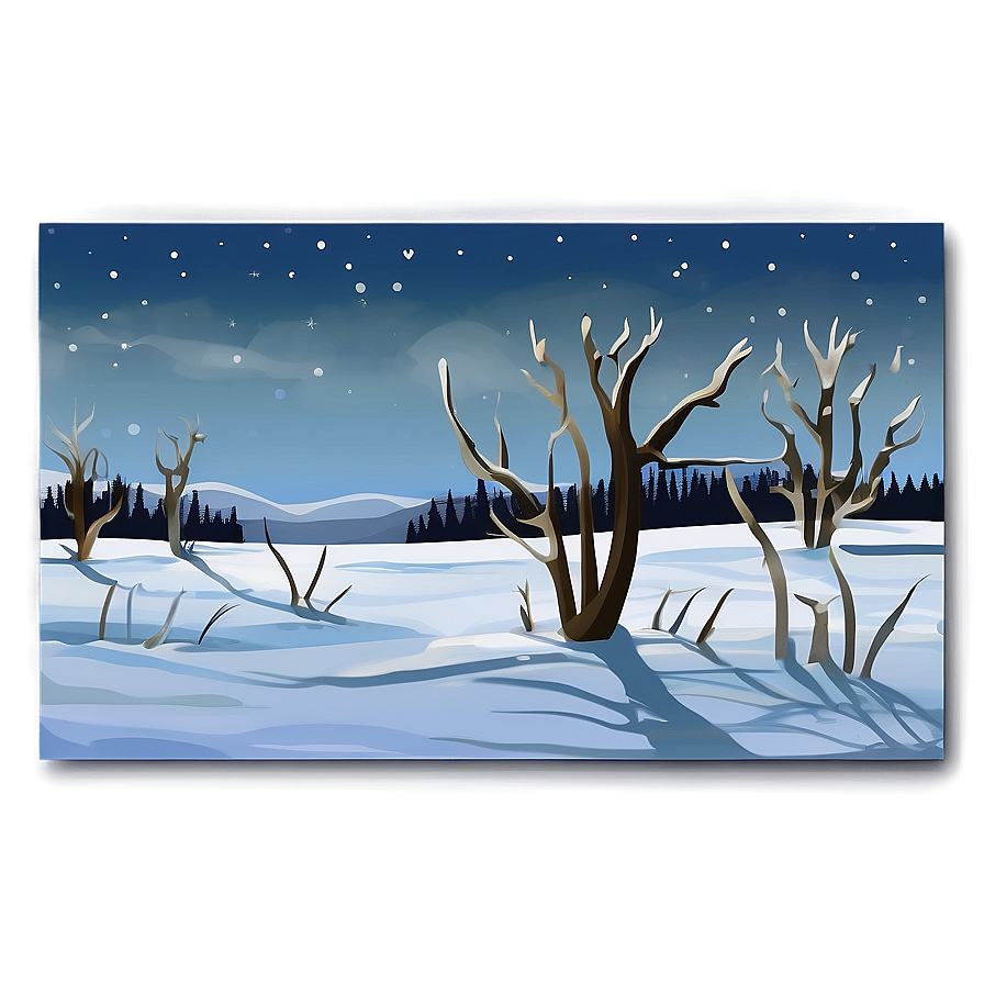 Wintery Antler Landscape Png 99