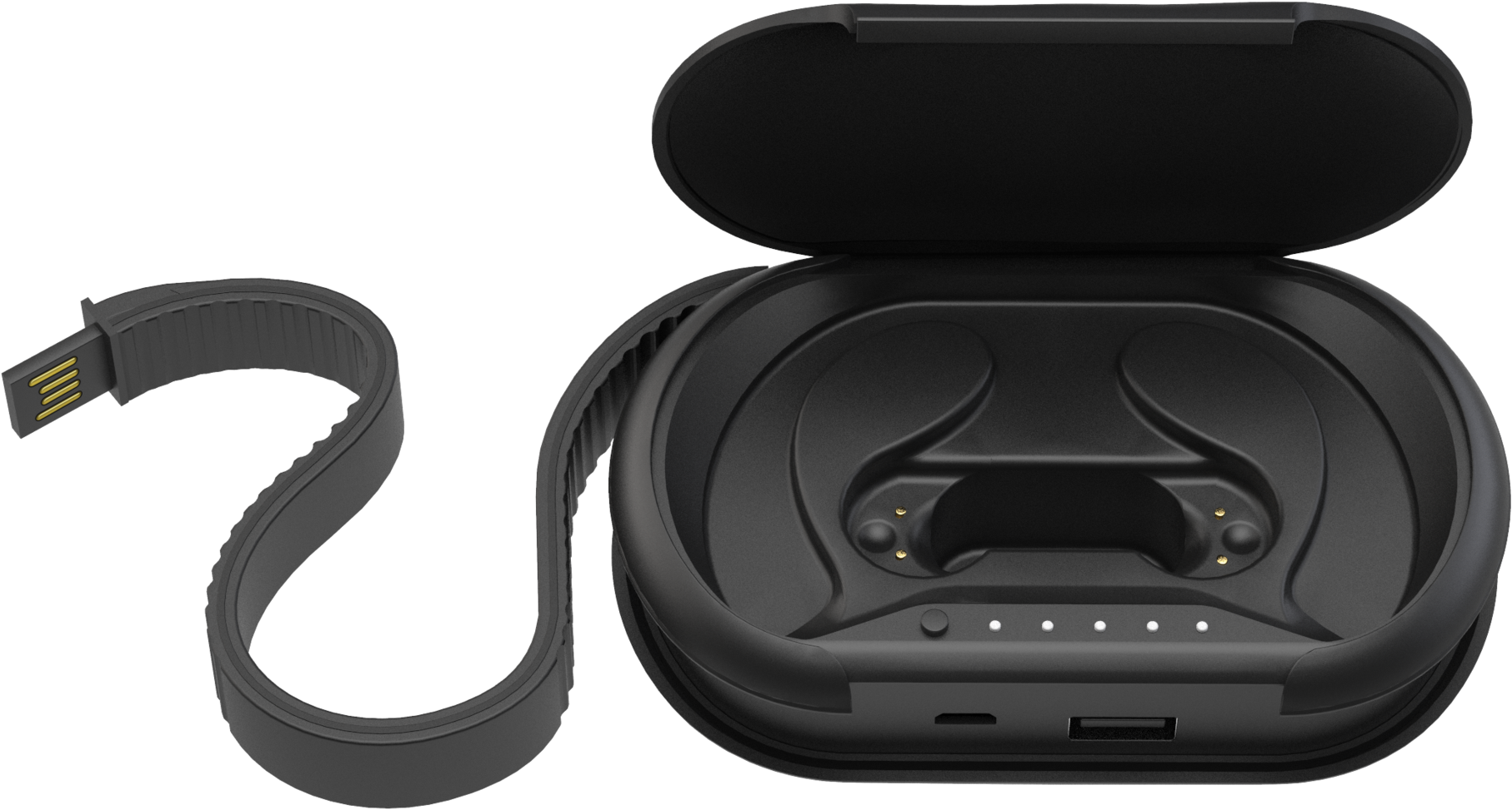 Wireless Earbuds Charging Case Open