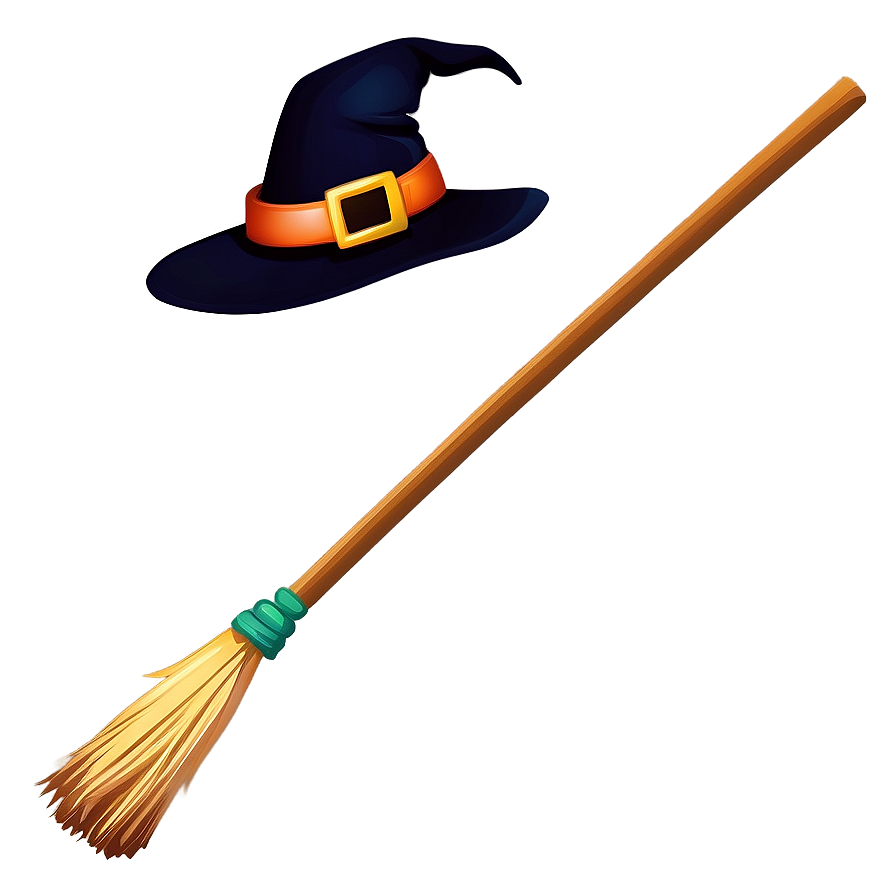 Witch Broom And Hat Png Nuu