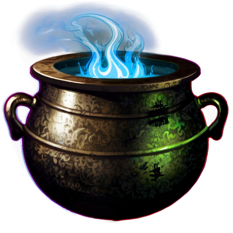 Witch Cauldron In Dark Room Png 31