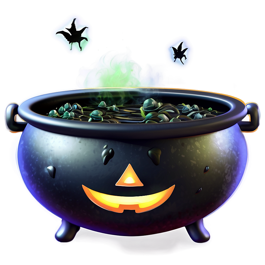 Witch Cauldron On Halloween Night Png Led14