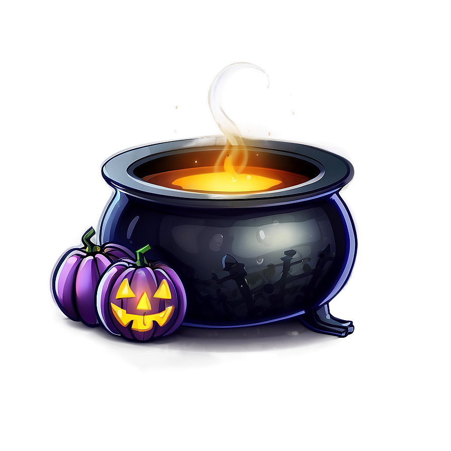 Witch Cauldron On Halloween Night Png Okm43