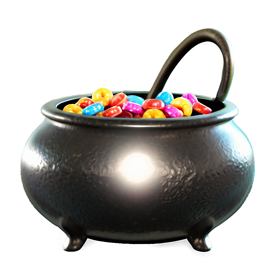 Witch Cauldron With Candy Png 06292024