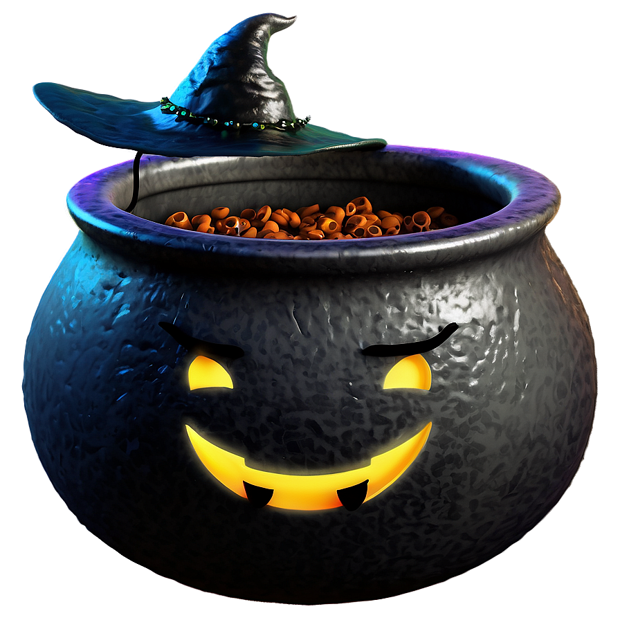 Witch Cauldron With Evil Smile Png 51